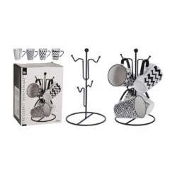 Excellent Houseware 4 Bekers In Metalen Rekje 7 Excellent Houseware 4 Bekers In Metalen Rekje -Huis Keuken 101 0541 4 1