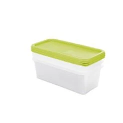 Rotho Diepvriesdozen Set 3 X 1,2 L DOMINO Lime Groen -Huis Keuken 101 1605 2 1