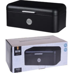 Excellent Houseware Broodtrommel Metaal Zwart42 X 22 X 16 Cm -Huis Keuken 101 1970 3 1