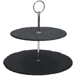 Alpina Etagère 2 Laags Leisteen 25 X 24 Cm