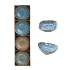 Excellent Houseware Snackschaaltjes Rustiek 4 Stuks 3 Assorti -Huis Keuken 101 2485 1 2