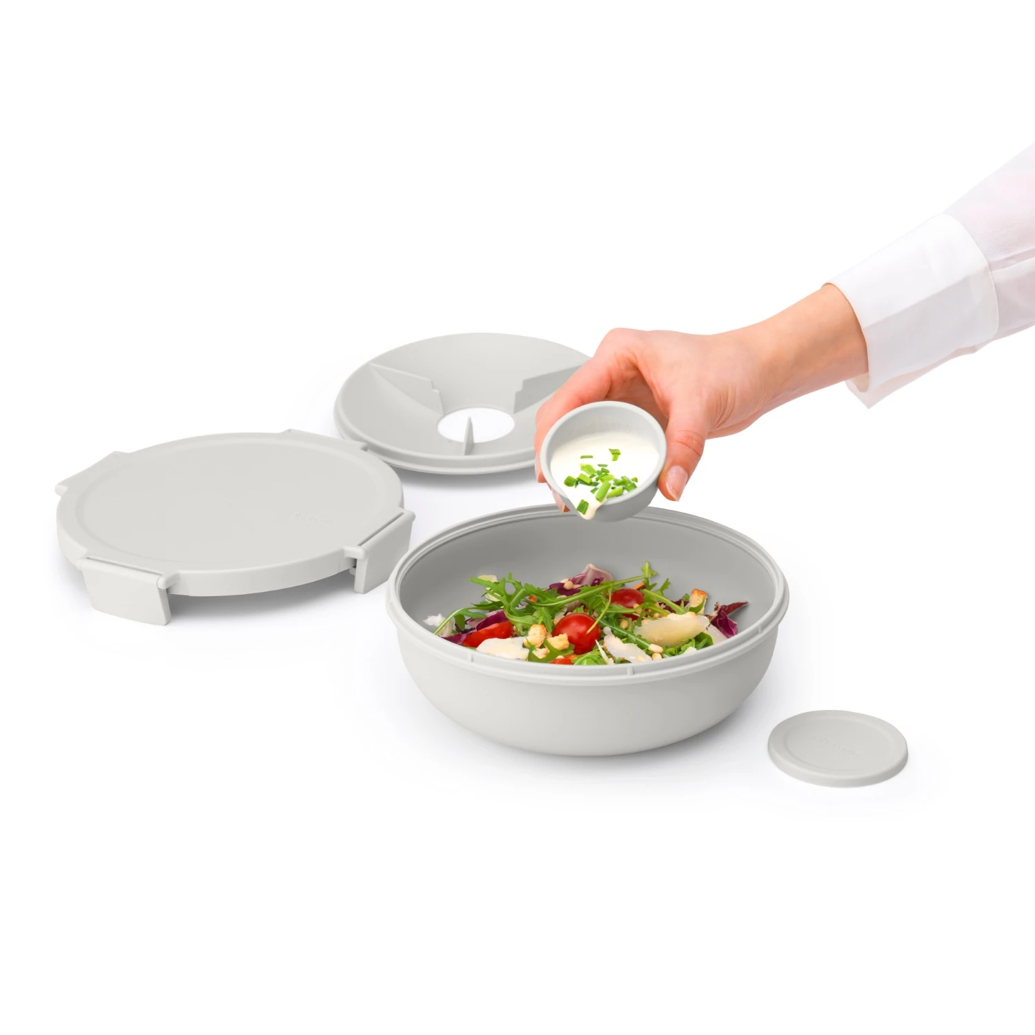 Brabantia Make En Take Salade Lunchkom 1,3 Liter Lichtgrijs 3 Brabantia Make En Take Salade Lunchkom 1,3 Liter Lichtgrijs - Afbeelding 3