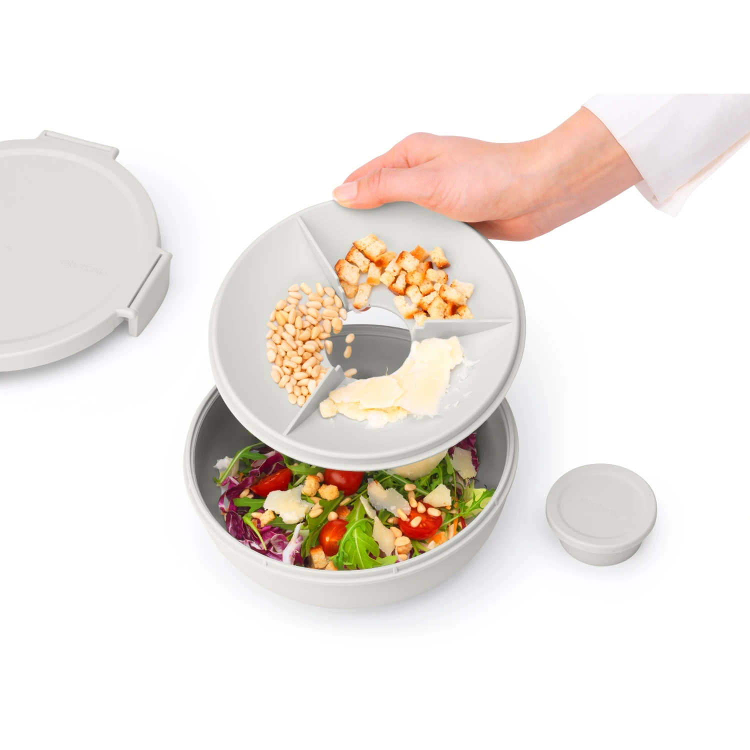 Brabantia Make En Take Salade Lunchkom 1,3 Liter Lichtgrijs 4 Brabantia Make En Take Salade Lunchkom 1,3 Liter Lichtgrijs - Afbeelding 4