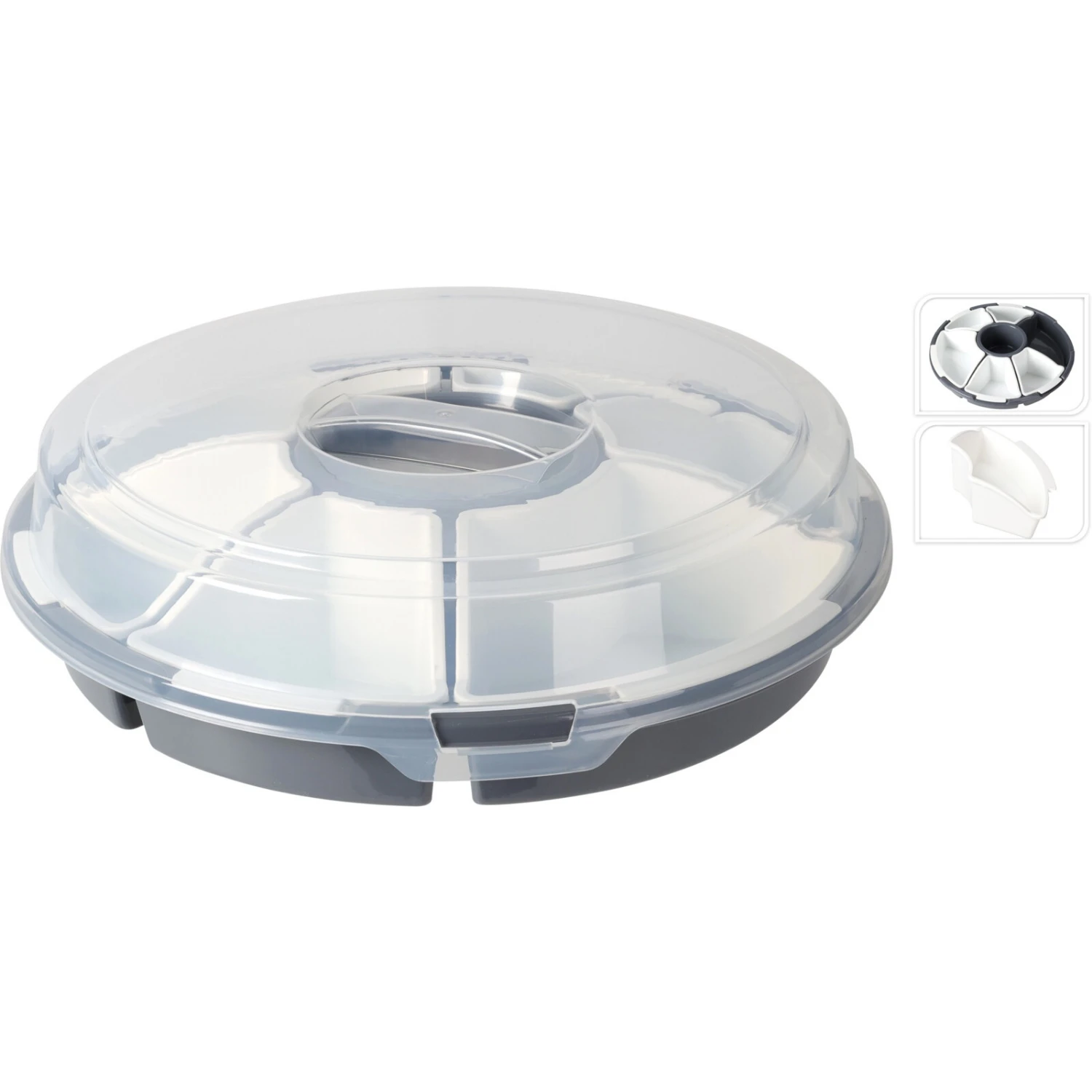 Serveerset Dia 33 X Hoogte 9 Cm Grijs 1 Serveerset Dia 33 X Hoogte 9 Cm Grijs