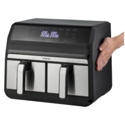 Inventum Hetelucht Friteuse Dubbel 2x 4 L Rvs/ Zwart 1700W -Huis Keuken 210 4299 3 1