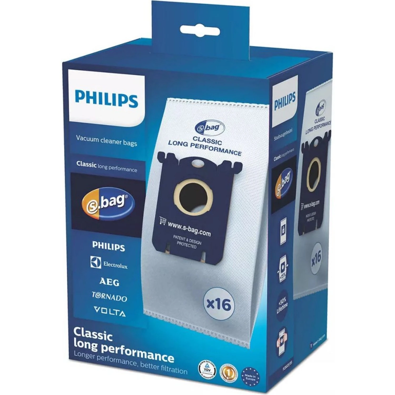Philips Stofzuigerzakken FC8021/05 S-bag 16 Stuks 1 Philips Stofzuigerzakken FC8021/05 S-bag 16 Stuks